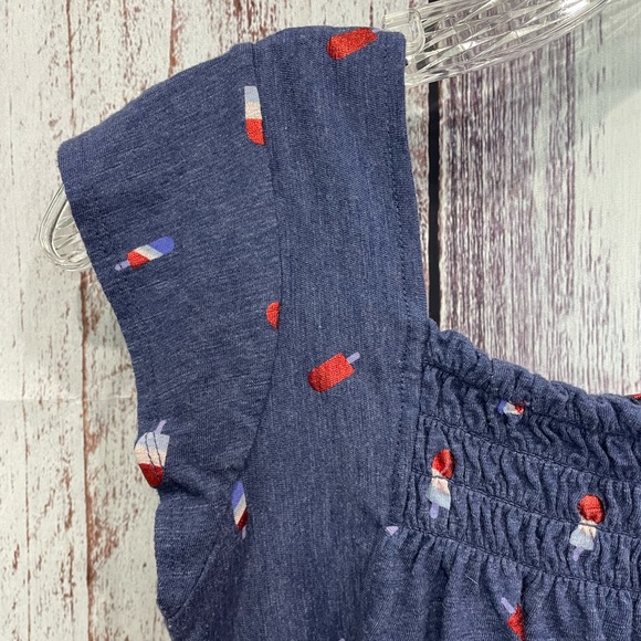 Girls Summer America 4th of July Cap Sleeve Shirt Red White Blue Popsicles #4044 - Picture 4 of 9